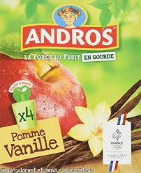 Andros Gourdes Pomme Vanille 90 g x 4