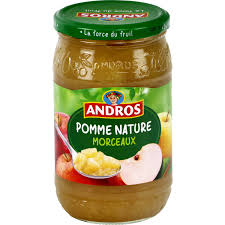 Natural apple compote in pieces, Andros (740 g)