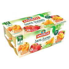 Andros Apple sauce no sugar added 100 g x 16 