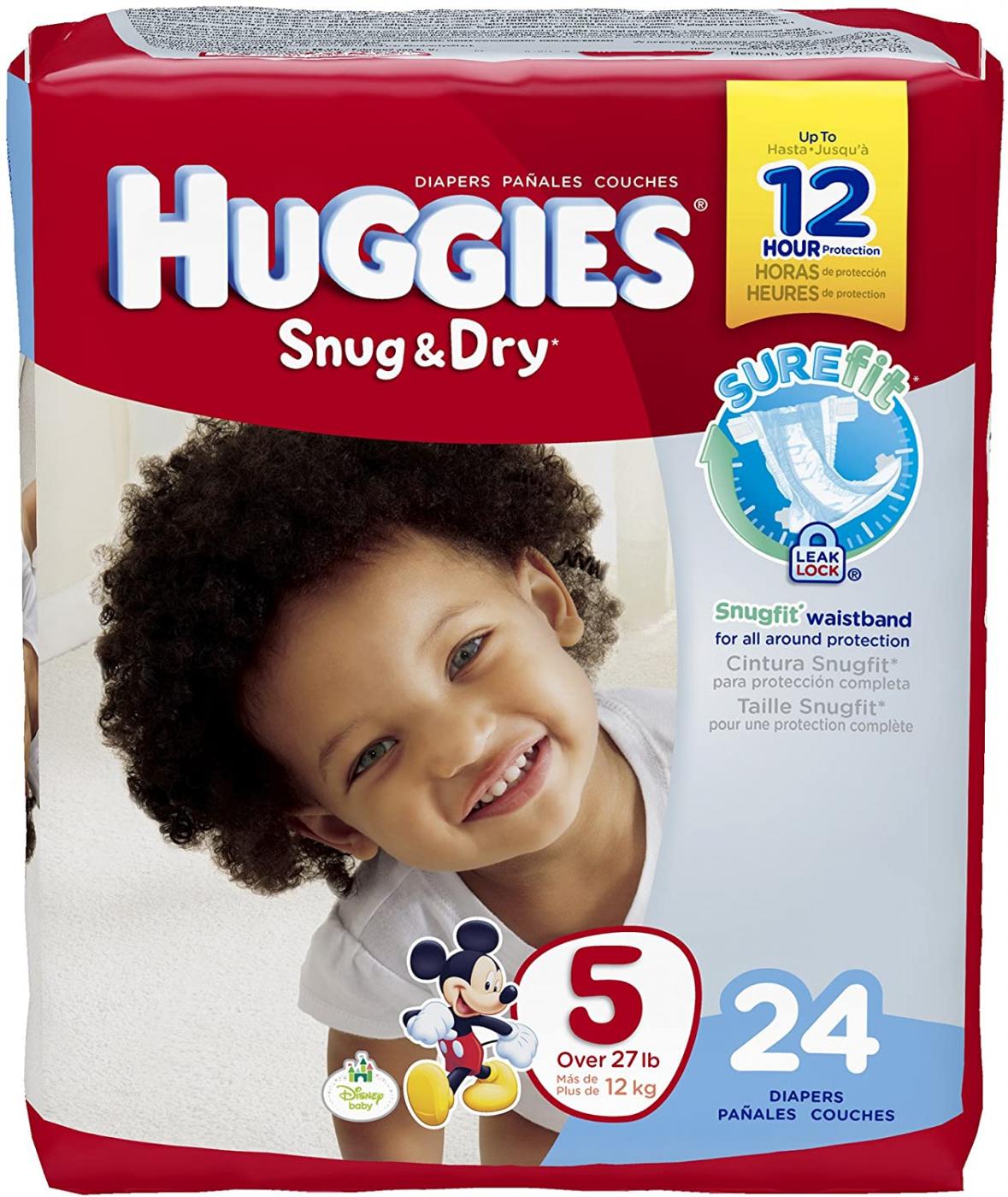 Layers Huggies Snug Dry de 12Ans Kg x24 