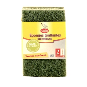 2 Green Ecolo Scraping Sponges