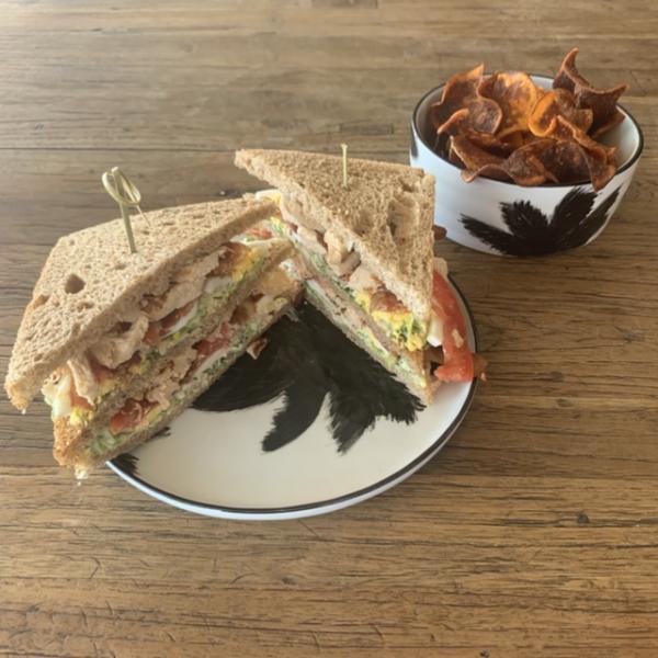 Classic Club Sandwich, homemade french fries