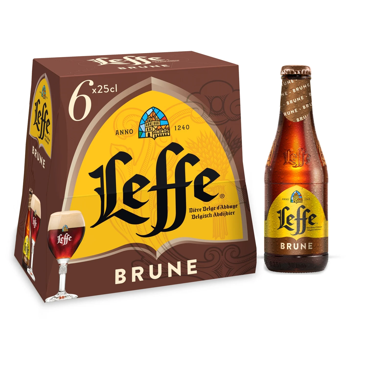 Leffe brown beer 6*25cl