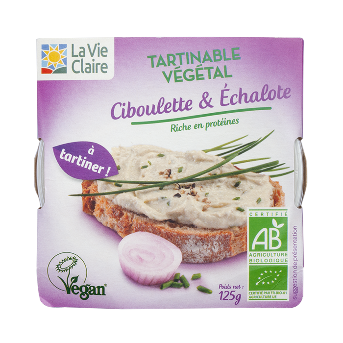 Fromage à tartiner vegan soja/ciboulette/échalotte 125g - La Vie Claire