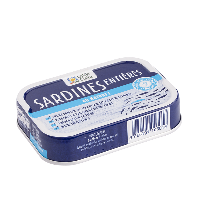 Sardines Entieres Naturel 115g Lvc 