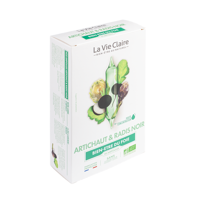 Artichaut radis noir 20 ampoules - bien-être du foie - Superdiet