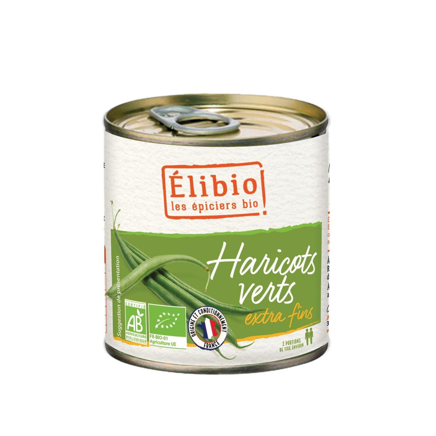 Elibio Haricots Verts Extra Fins Bio 400 g