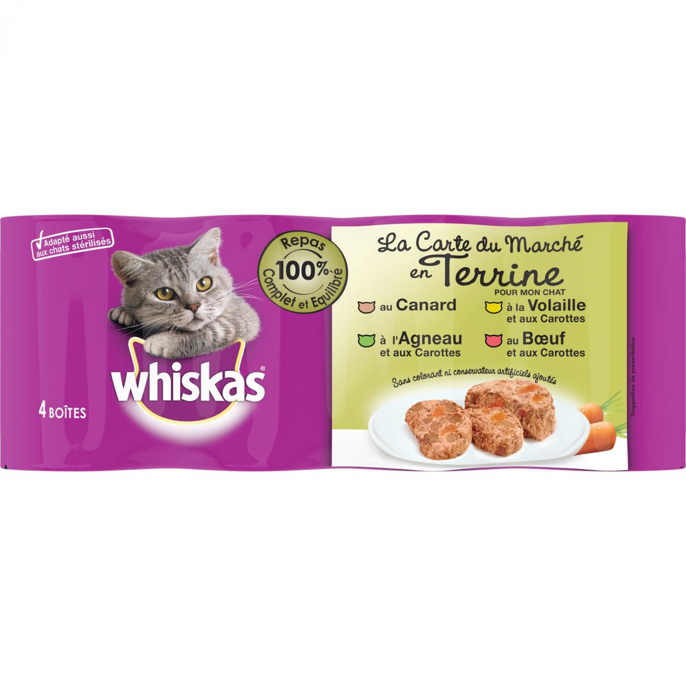 WHISKAS the butcher's menu in sauce for adult cats 4 varieties 4 x 400g