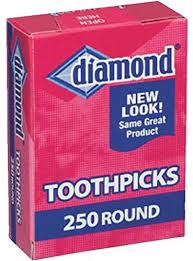Diamond Toothpicks Round x 250