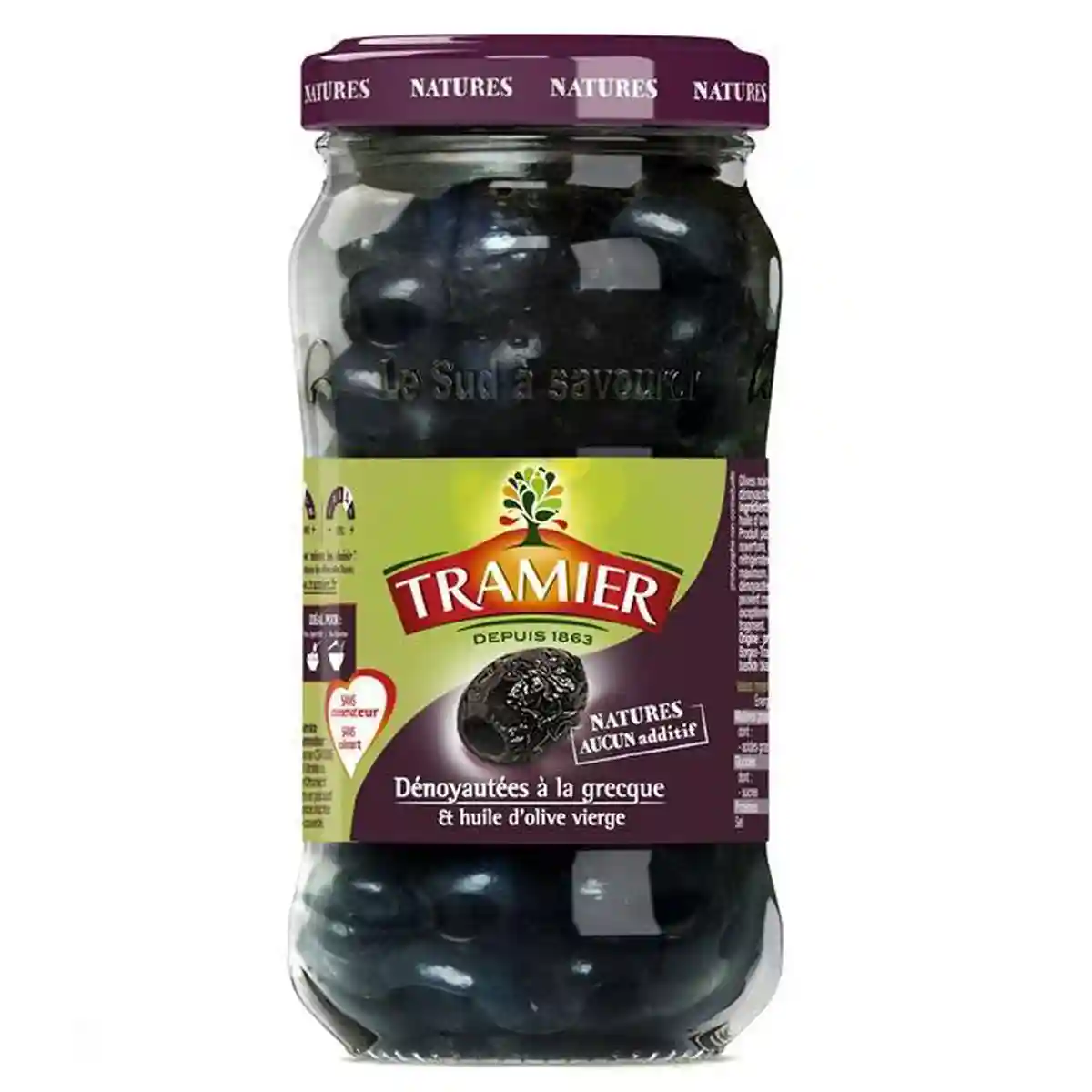 Tramier Greek-style pitted black olives