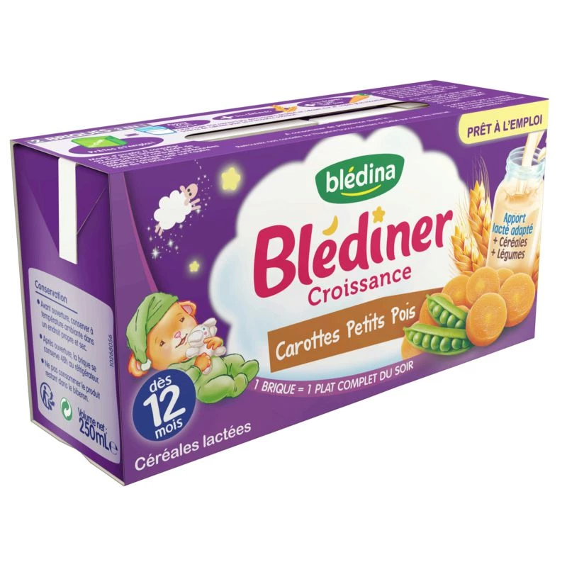 Blédiner Croissance Carottes Petits pois dès 12 mois