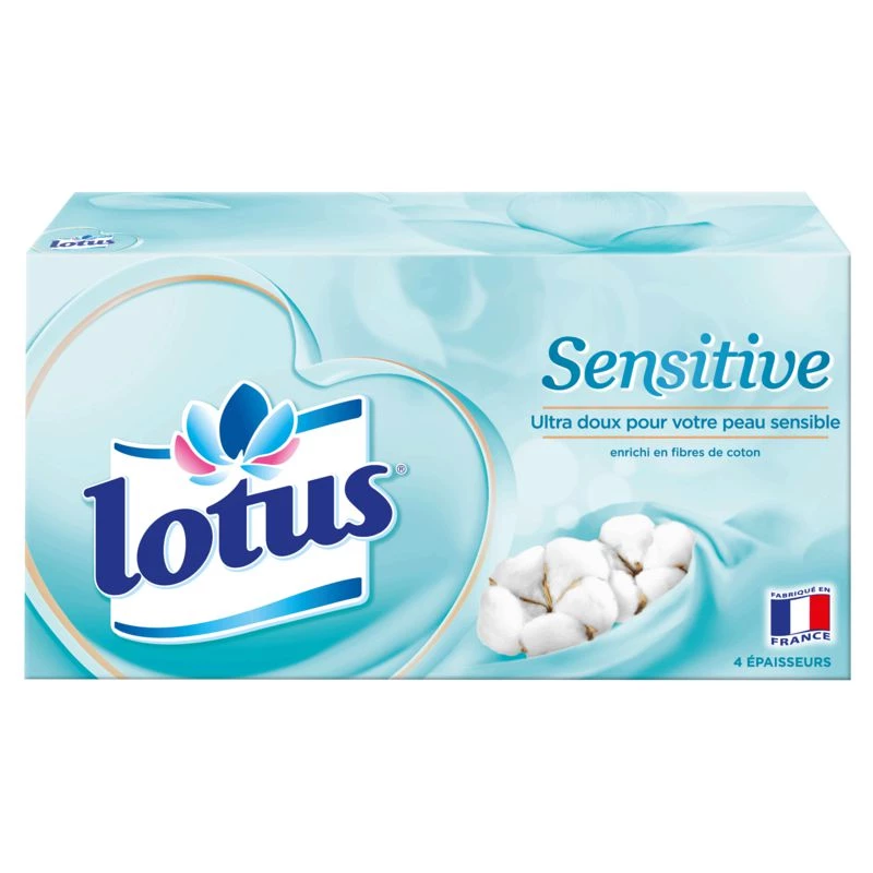 Mouchoirs blanc Sensitive Lotus 