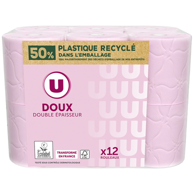 Papier toilette doux rose U