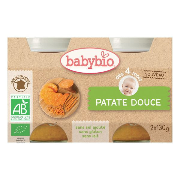 BabyBio Petits Pots Patate Douce BabyBio 130 g x 2 