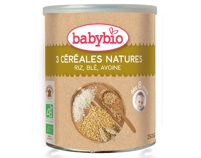 BabyBio 3 Céréales Riz Blé Avoine 250 g Dès 6 Mois