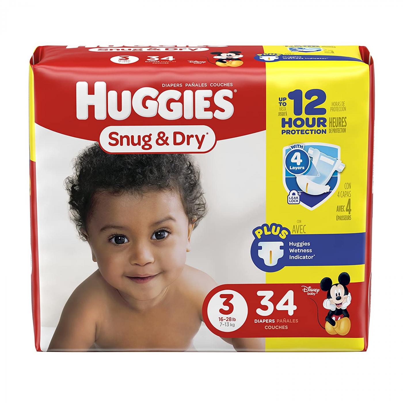 Huggies Layers Snug Dry 7-13 Kg x 34 