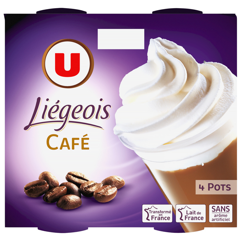 Dessert liégeois café et crème fouettée U