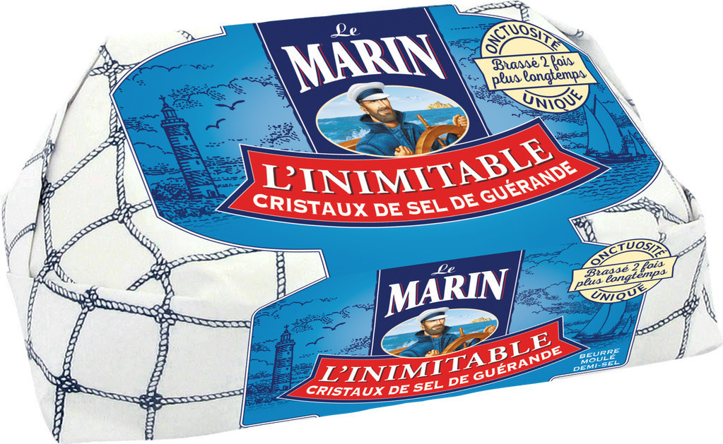 Beurre moulé aux cristaux de sel de guérande Le Marin