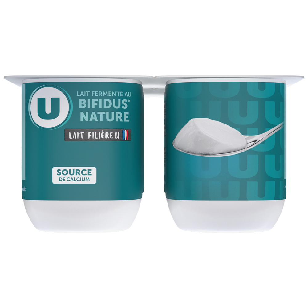 Yaourt au Lait fermenté au lait entier au bifidus nature U