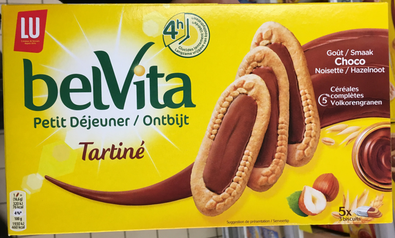 LU BelVita Petit Déjeuner Tartiné Goût Choco Noisette 
