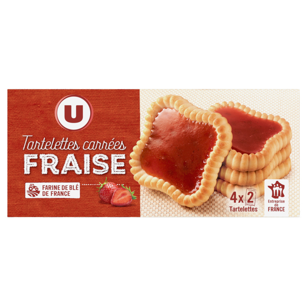 Square strawberry tartlets