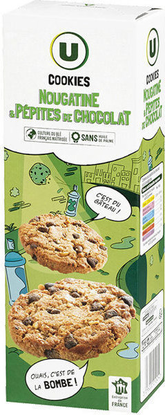 Cookies à la nougatine et pépites de chocolat U