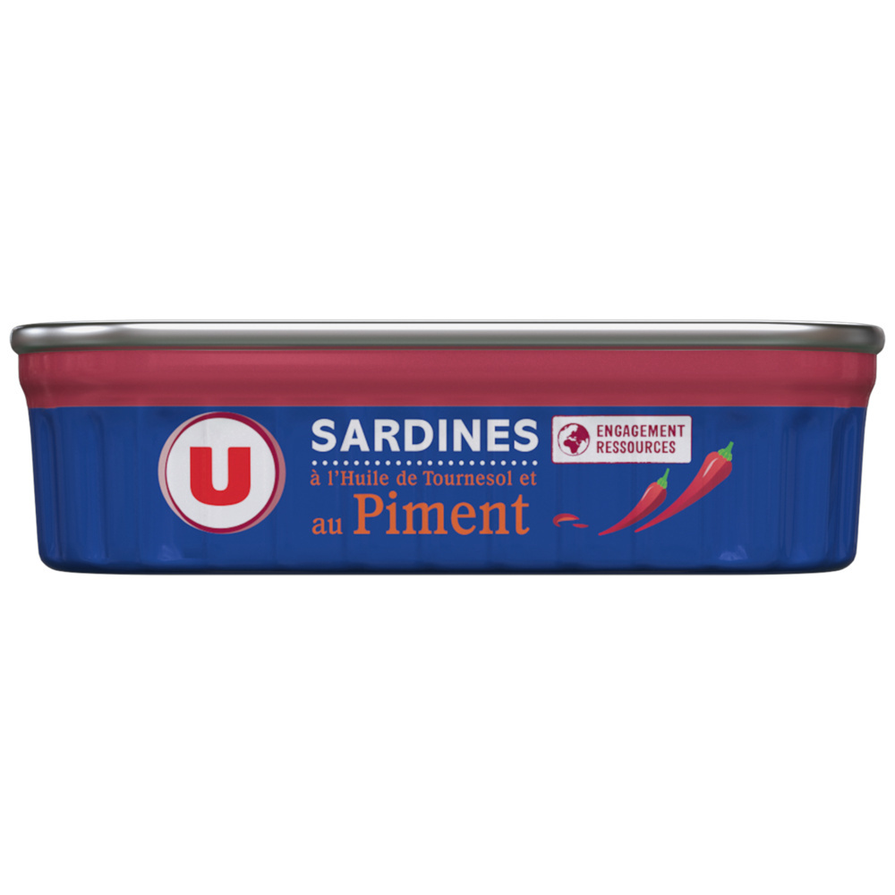 Sardines à l'huile de tournesol et au piment U 