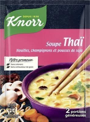 Soupe Thai  (Nouilles, champignons et pousses de soja) Knorr 