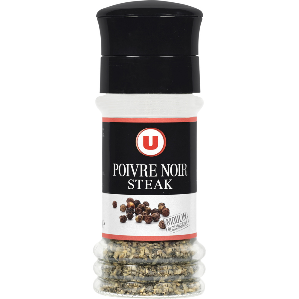 Black refillable steak peppermill U