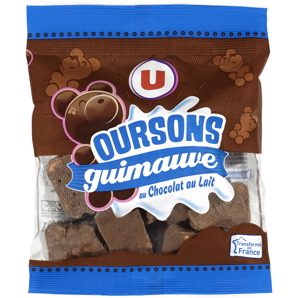 Bonbons oursons en guimauve au chocolat au lait U
