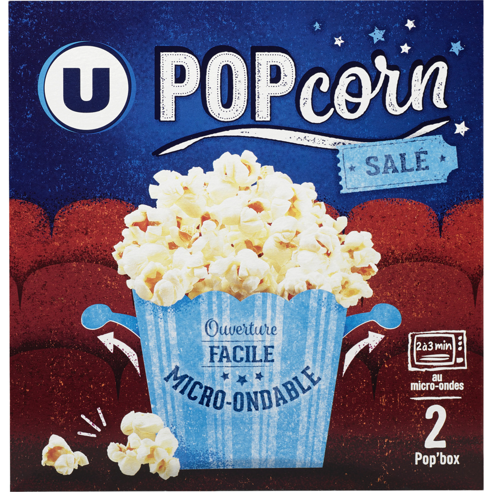 Microwaveable salted popcorn U