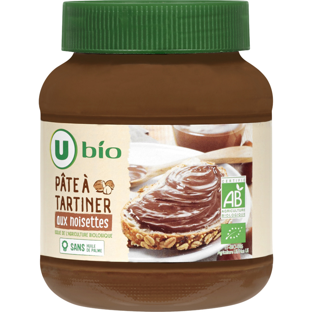 Pâte à tartiner aux noisettes sans huile de palme bio U