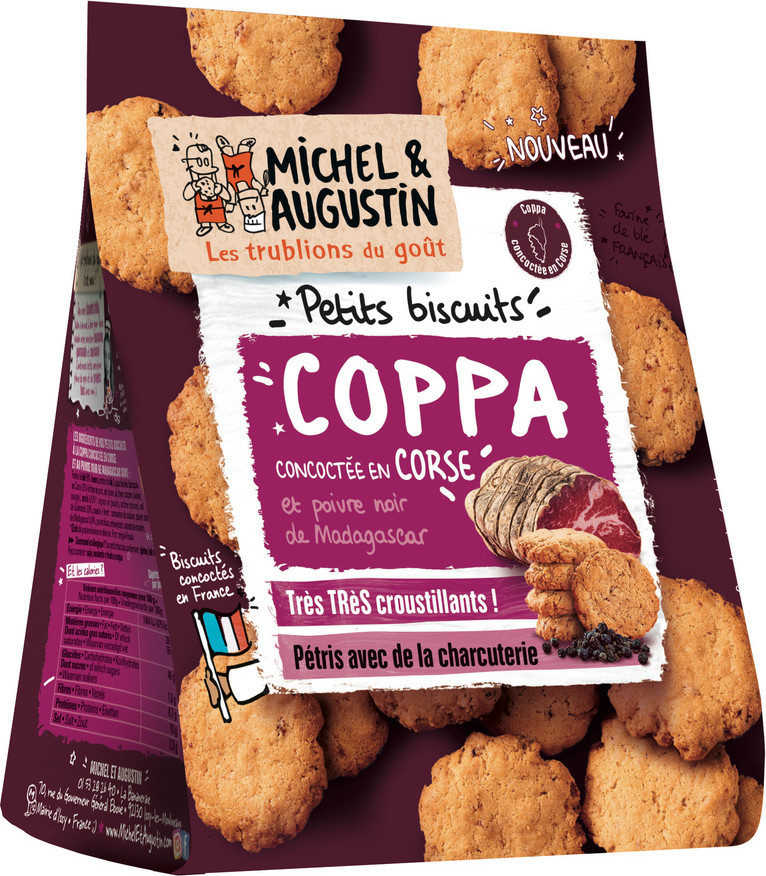 Michel et Augustin appetizer crackers with coppa charcuterie