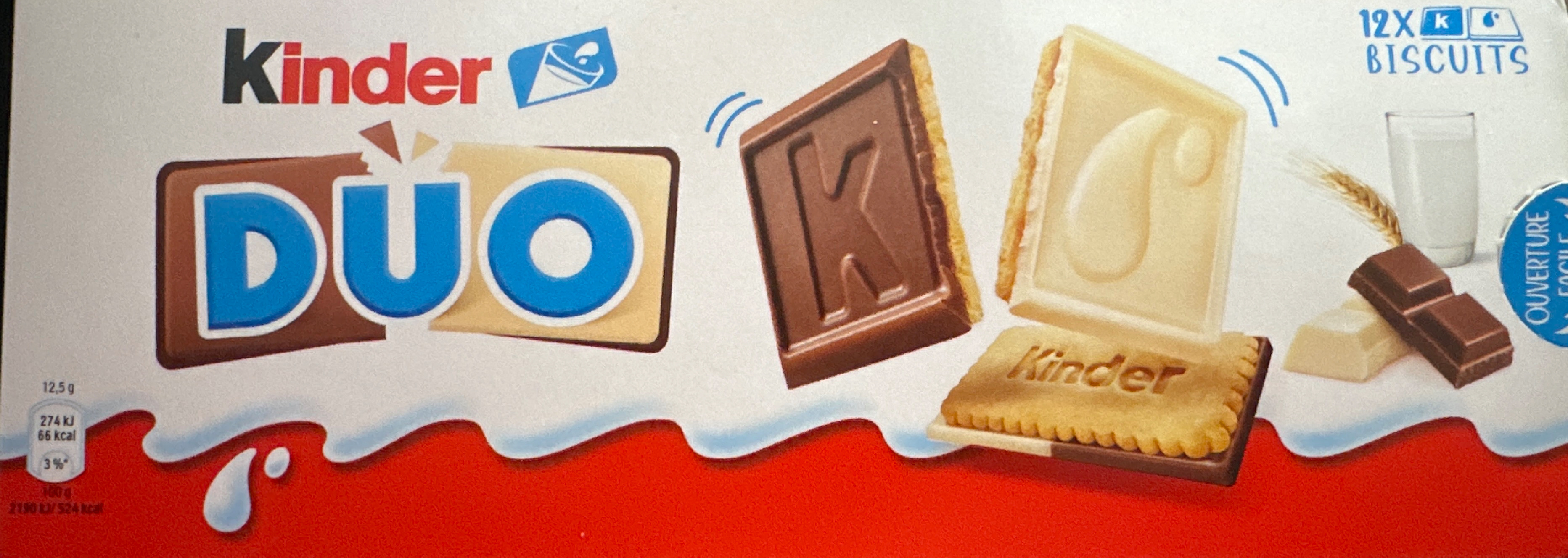 Kinder DUO chocolat au lait et blanc 