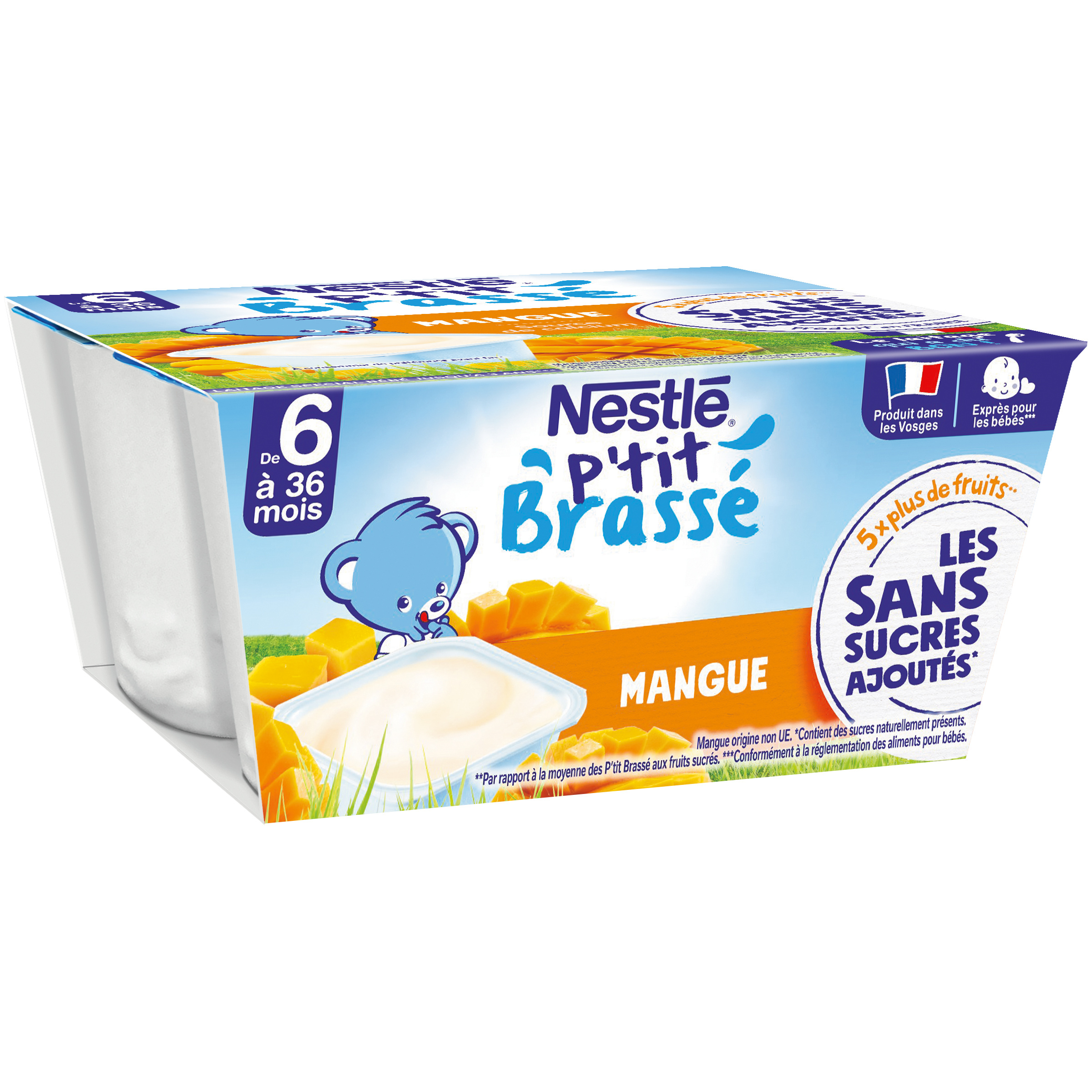 Nestlé No Sugar Added Mango Brew 4x90g from 6 months