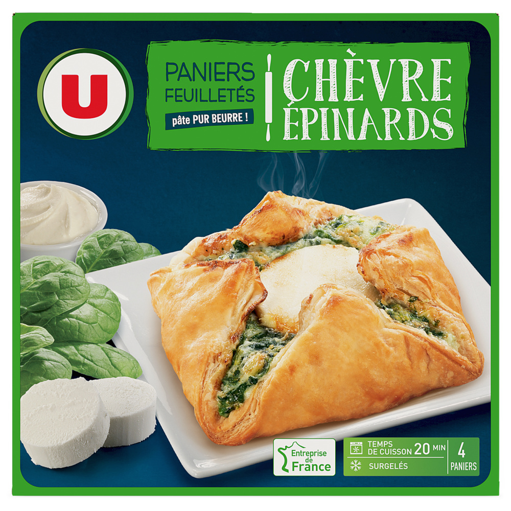 Paniers feuilletés au chèvre et épinards U