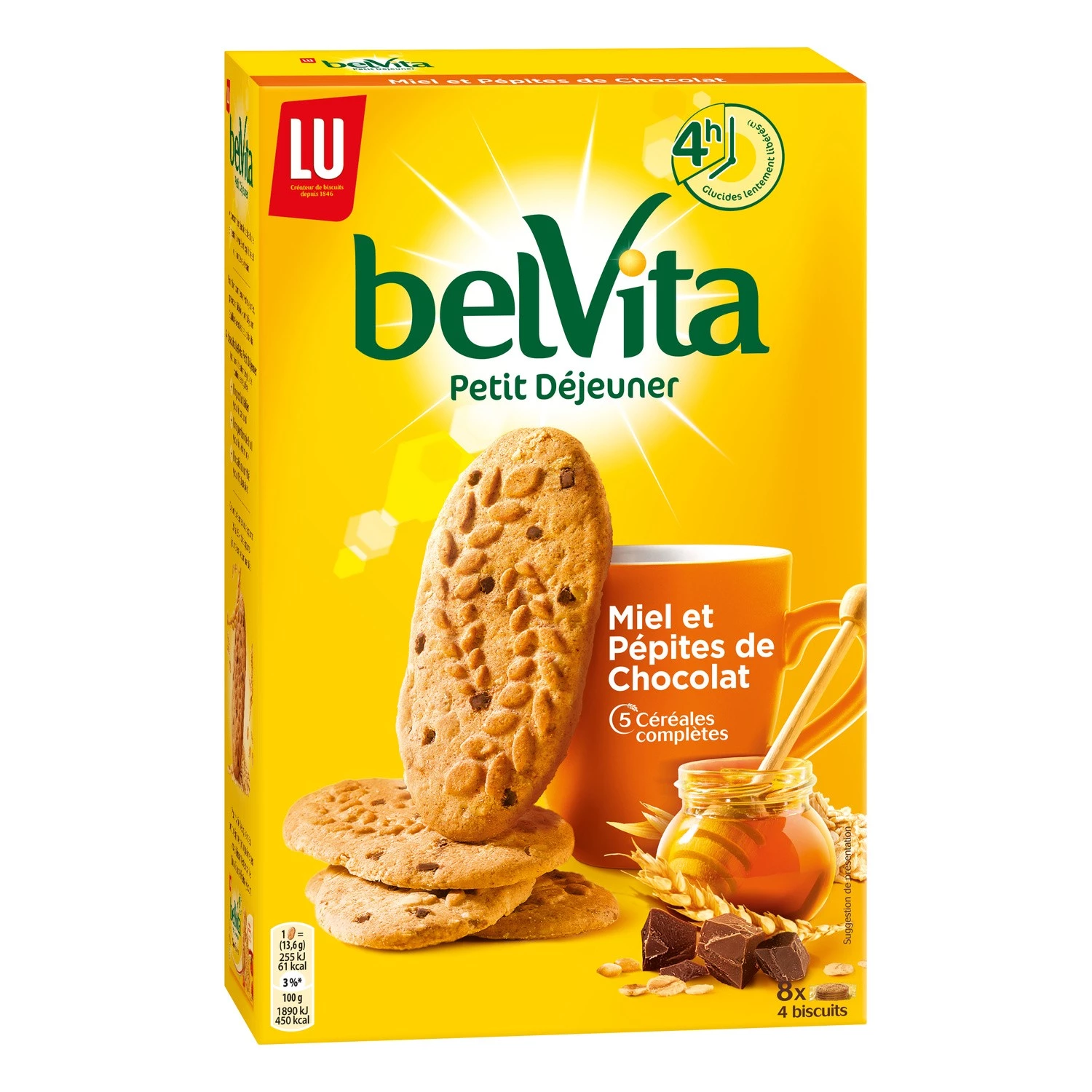 LU BelVita Petit Déjeuner Miel et Pépites de Chocolat 