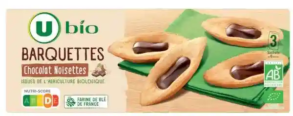 Barquette chocolat noisettes U BIO