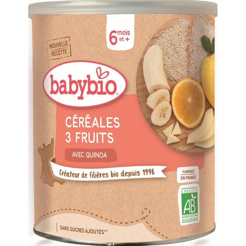BABYBIO CEREALS 3 FRUITS - FROM 6 MONTHS