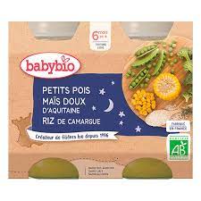 Babybio Night Pot Peas But Rice - From 6 Months 