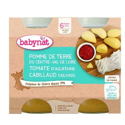 Babybio Pot Pdt Tomate Cabillaud - Des 6 Mois