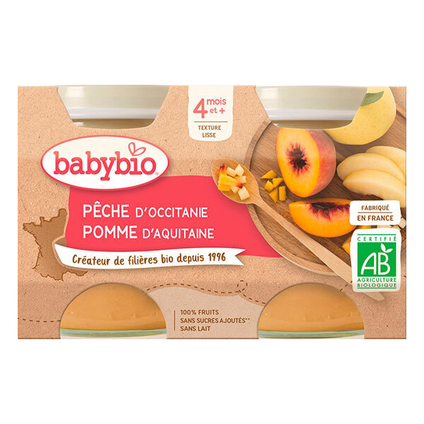 Babybio Pot Peach Apple - From 4 Months