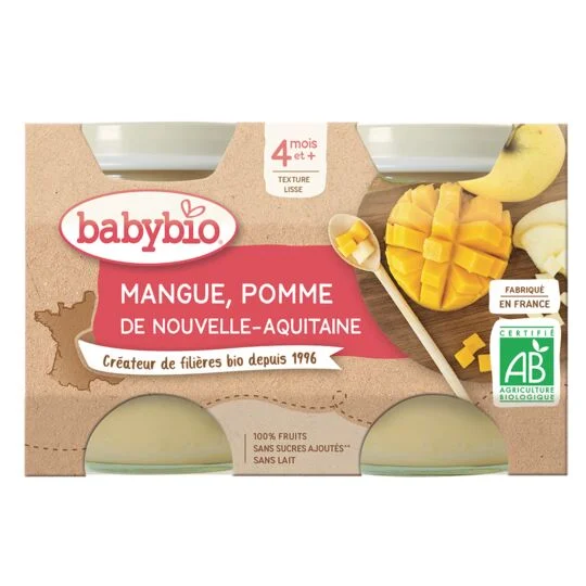 Babybio Pot Pomme Mangue - Des 4 Mois