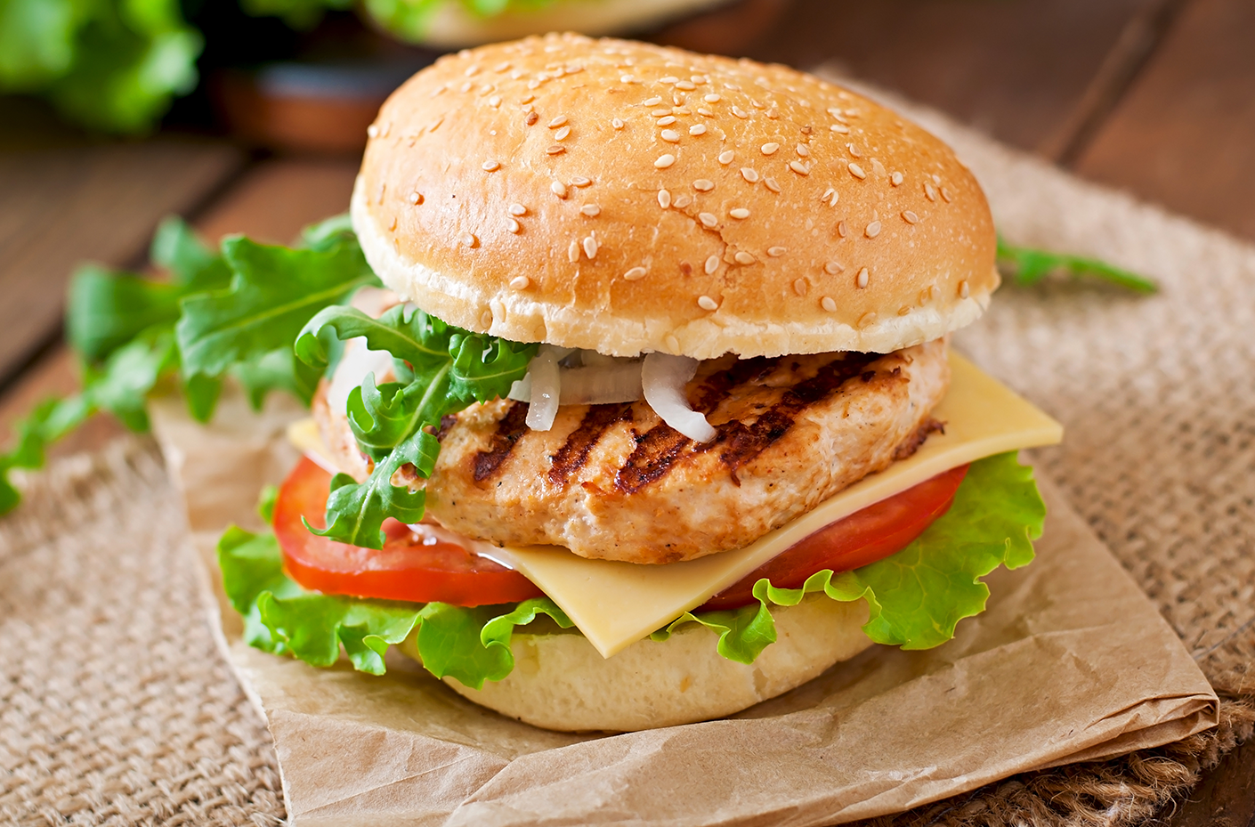 chicken Burger, French Fries
