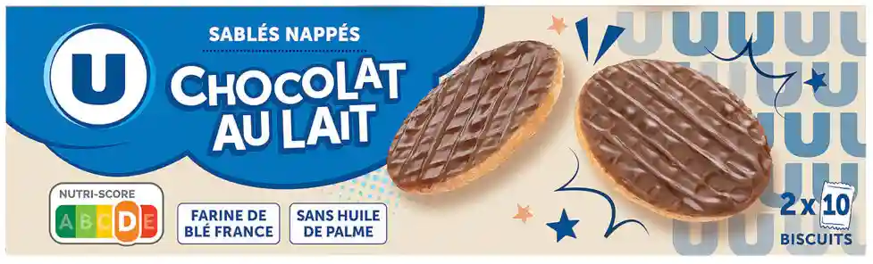 Sablés nappés au chocolat au lait U