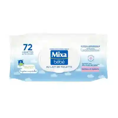Lingettes bébé Mixa au lait de toilette